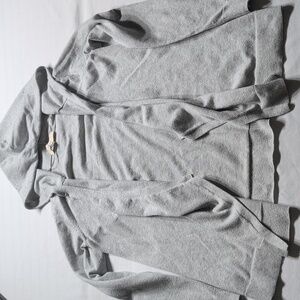 Loft Hooded Drape Open Cardigan Gray Size Small